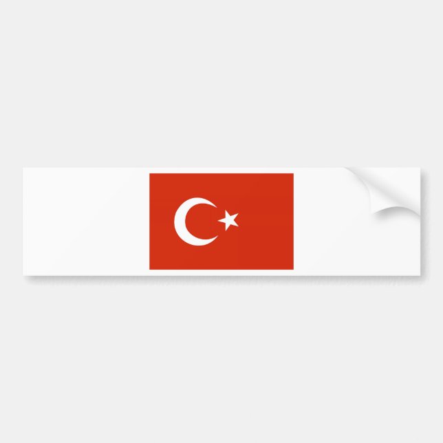 Pegatina Para Coche Bandera de Turquía (Frente)