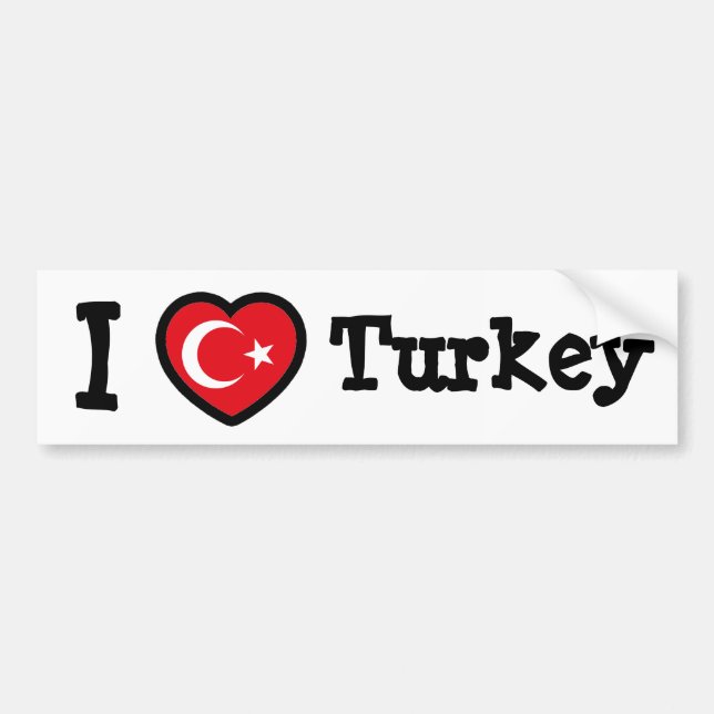Pegatina Para Coche Bandera de Turquía (Frente)