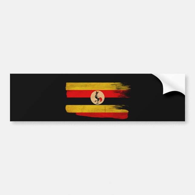 Pegatina Para Coche Bandera de Uganda (Frente)