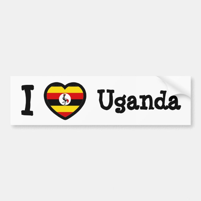 Pegatina Para Coche Bandera de Uganda (Frente)