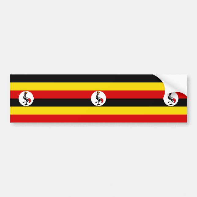Pegatina Para Coche Bandera de Uganda (Uganda) (Frente)