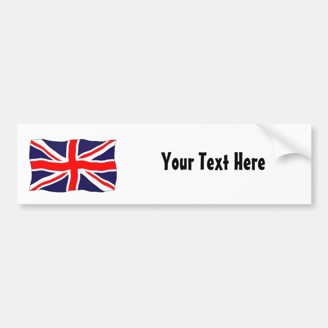 Pegatina Para Coche ¡Bandera de Union Jack - personalizable con su (Frente)