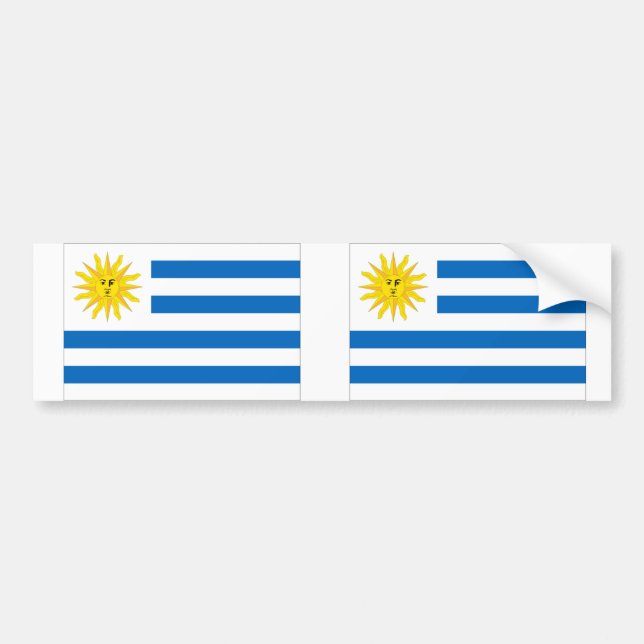 Pegatina Para Coche Bandera de Uruguay (Frente)