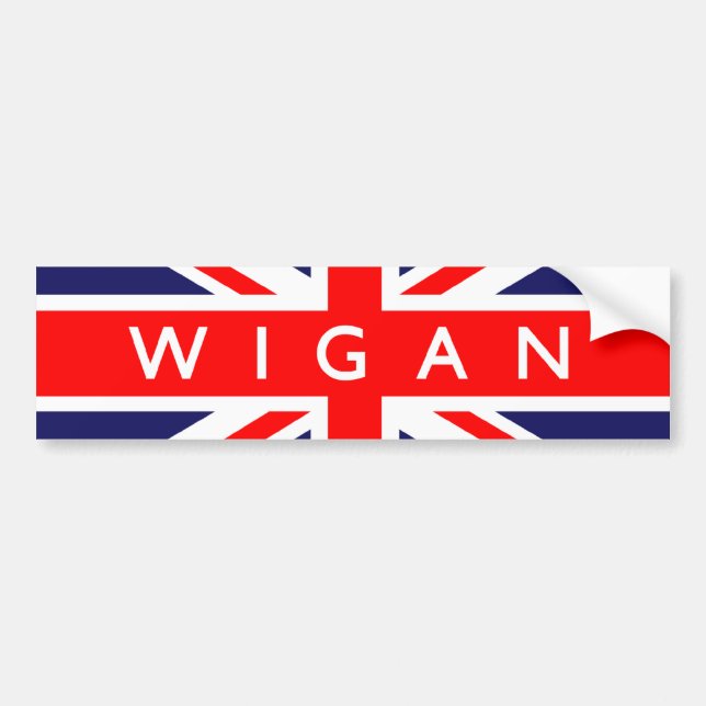Pegatina Para Coche Bandera de Wigan UK (Frente)