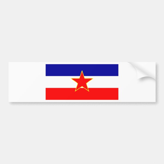PEGATINA PARA COCHE BANDERA DE YUGOSLAVIA (Frente)
