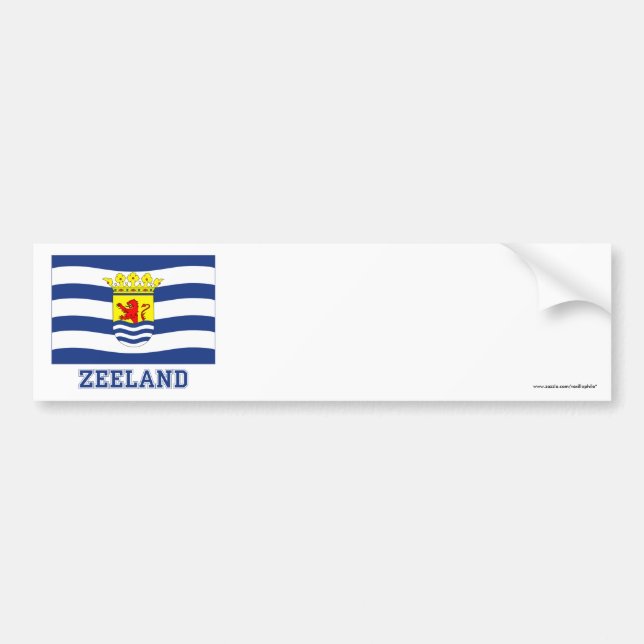 Pegatina Para Coche Bandera de Zelanda con nombre (Frente)