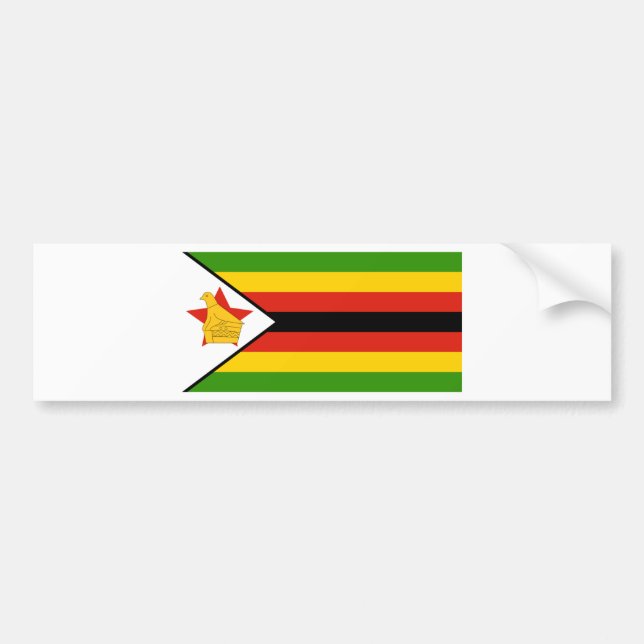 Pegatina Para Coche Bandera de Zimbabwe (Frente)