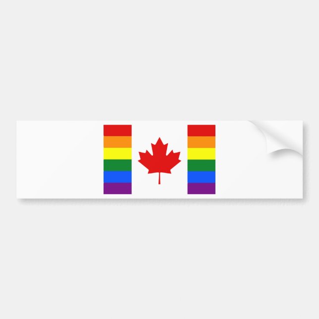Pegatina Para Coche Bandera del arco iris de Canadá (Frente)