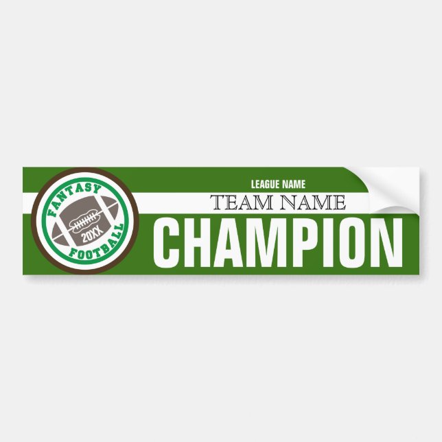 Pegatina Para Coche Bandera del campeón del fútbol de la fantasía (Frente)