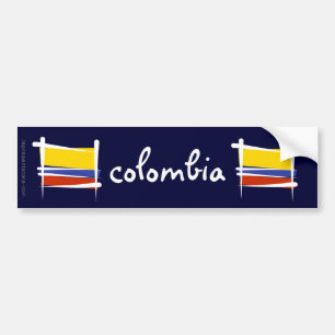 Pegatina Para Coche Bandera del cepillo de Colombia