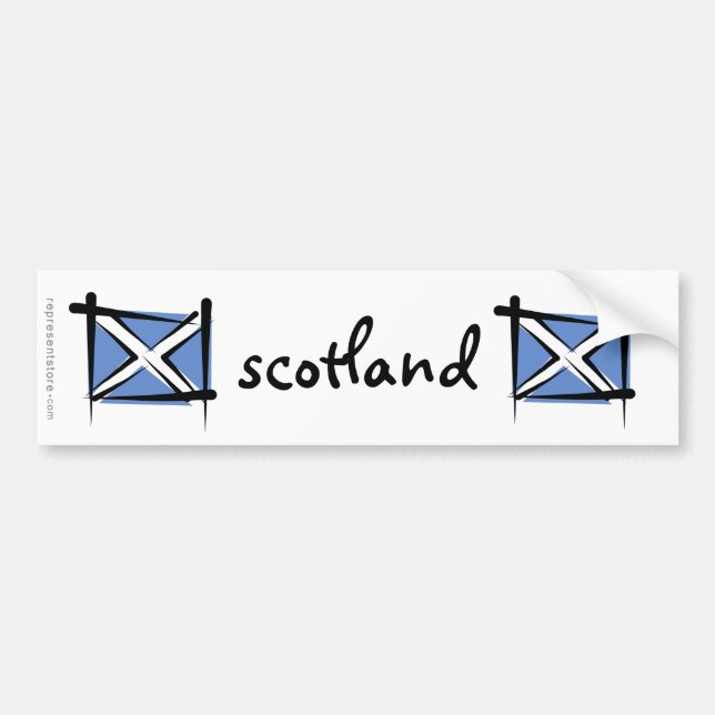 Pegatina Para Coche Bandera del cepillo de Escocia (Frente)
