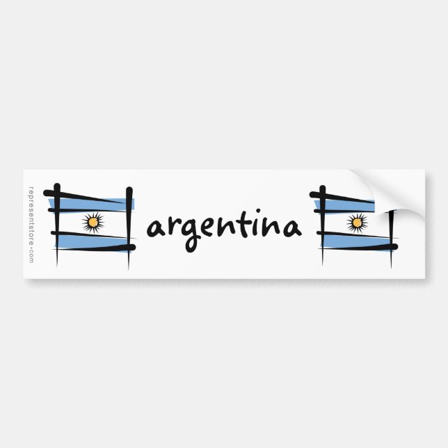 Pegatina Para Coche Bandera del cepillo de la Argentina (Frente)