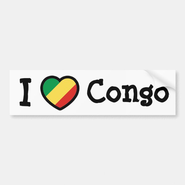 Pegatina Para Coche Bandera del Congo (Frente)