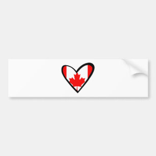 Pegatina Para Coche Bandera del corazón de Canadá