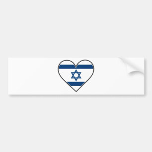 Pegatina Para Coche bandera del corazón de Israel