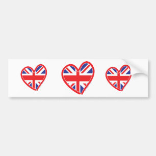 Pegatina Para Coche Bandera del Corazón de la Toma de Unión