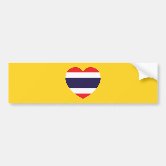 Pegatina Para Coche Bandera del Corazón de Tailandia (Frente)