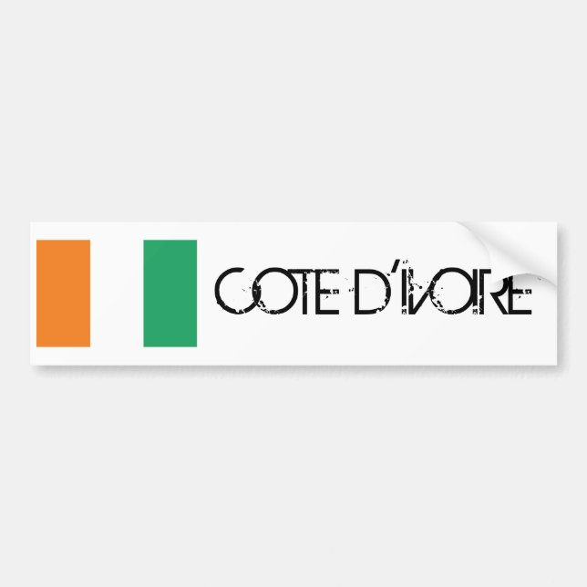 Pegatina Para Coche Bandera del d'Ivoire de Cote (Frente)