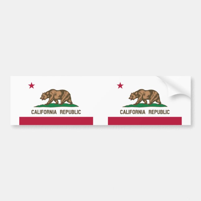 Pegatina Para Coche Bandera del estado de California (Frente)