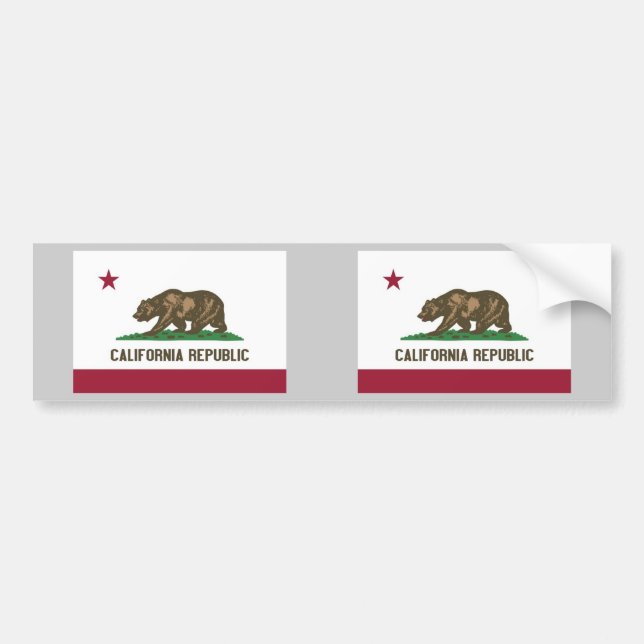 Pegatina Para Coche Bandera del estado de California (Frente)