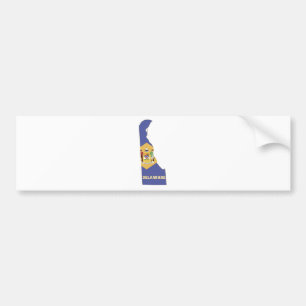 Pegatina Para Coche Bandera del estado de Delaware y mapa