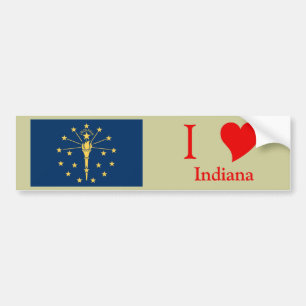 Pegatina Para Coche Bandera del estado de Indiana