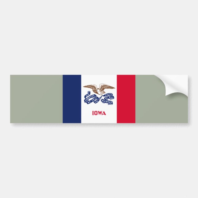 Pegatina Para Coche Bandera del Estado de Iowa (Frente)