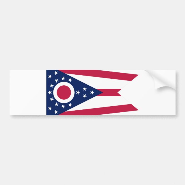 Pegatina Para Coche Bandera del Estado de Ohio (Frente)