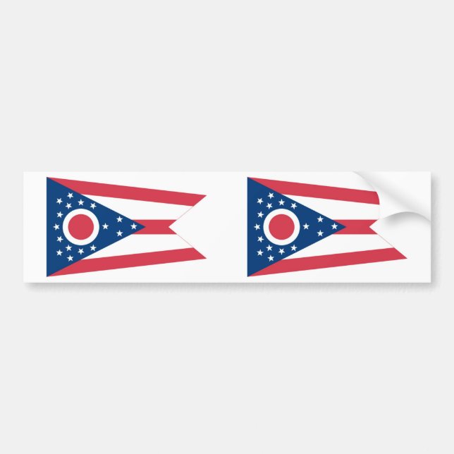 Pegatina Para Coche Bandera del estado de Ohio (Frente)