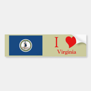Pegatina Para Coche Bandera del estado de Virginia