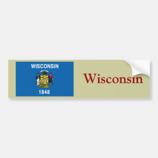 Pegatina Para Coche Bandera del estado de Wisconsin