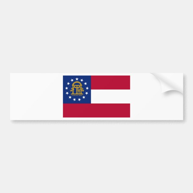 Pegatina Para Coche Bandera del Estado Oficial de Georgia (Frente)