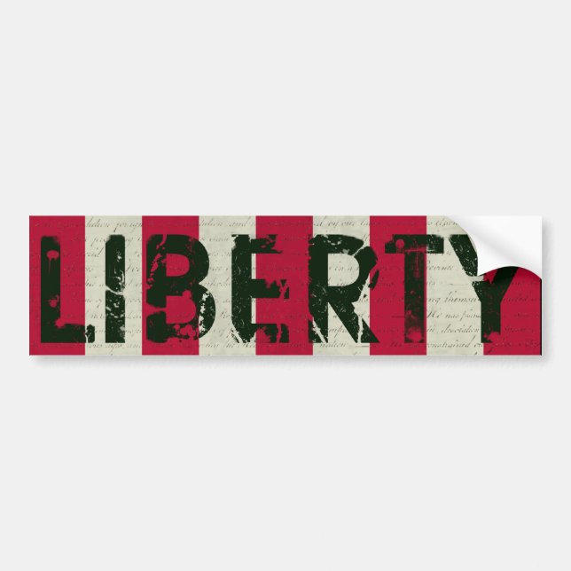 Pegatina Para Coche Bandera del Grunge de la libertad (Frente)
