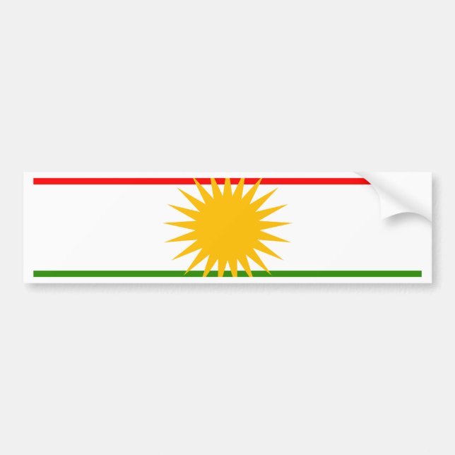 Pegatina Para Coche Bandera del Kurdistan (Frente)