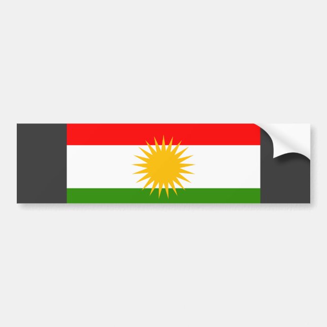 Pegatina Para Coche Bandera del Kurdistan (Frente)