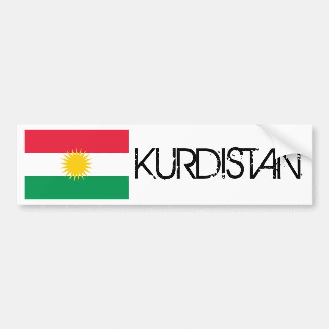 Pegatina Para Coche Bandera del Kurdistan (Frente)