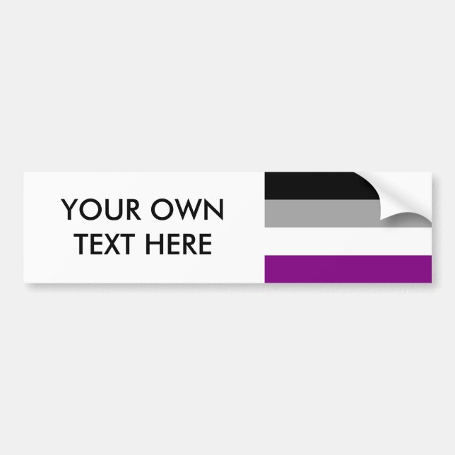 Pegatina Para Coche Bandera del Orgullo Asexual (Frente)