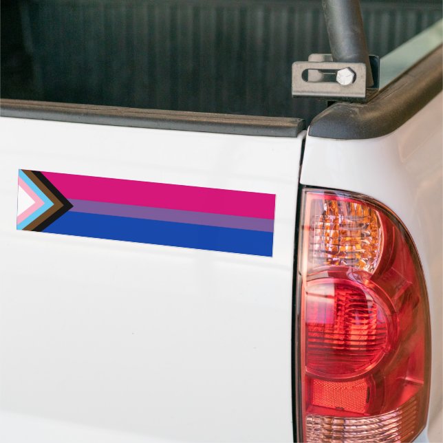 Pegatina Para Coche Bandera del Orgullo del Progreso Bisexual (En Camión)