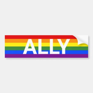 Pegatina Para Coche Bandera del Orgullo en franjas aliadas