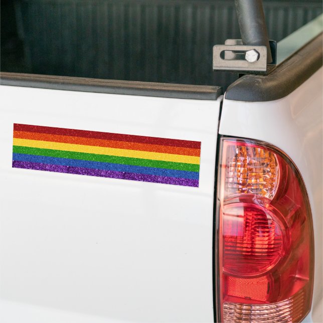 Pegatina Para Coche Bandera del orgullo gay Purpurina LGBT (En Camión)