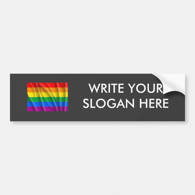 Pegatina Para Coche Bandera del orgullo gay que agita - (Frente)