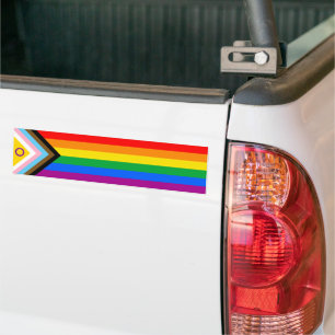 Pegatina Para Coche Bandera del Orgullo Inclusivo del Progreso