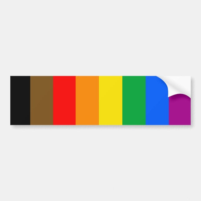 Pegatina Para Coche Bandera del Orgullo LGBT de 8 bandas (Frente)