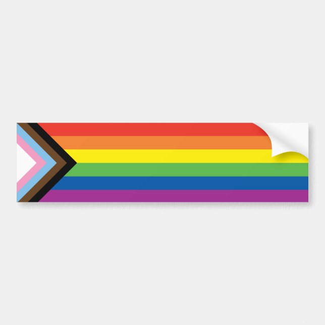Pegatina Para Coche Bandera del Orgullo LGBTQ Incluido (Frente)