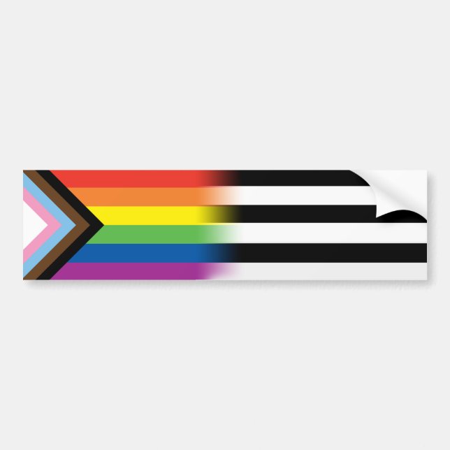Pegatina Para Coche Bandera del Orgullo LGBTQ Inclusive Progress (Frente)