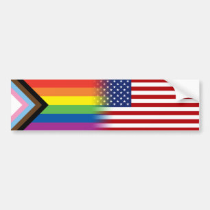Pegatina Para Coche Bandera del Orgullo LGBTQ Inclusive Progress