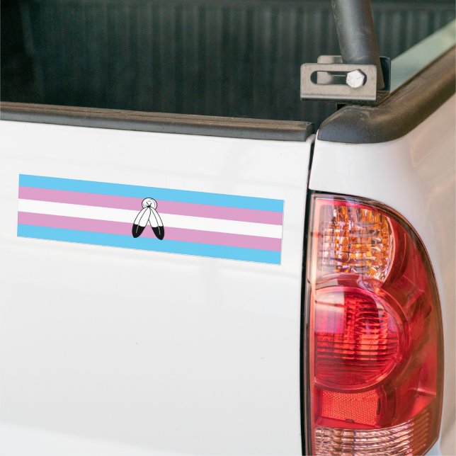 Pegatina Para Coche Bandera del Orgullo Trans Dos Espíritus (En Camión)