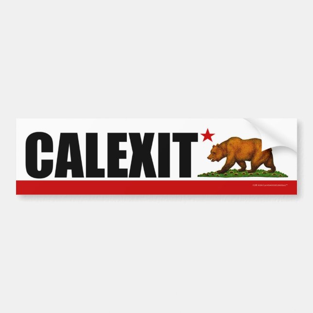 Pegatina Para Coche Bandera del oso de CALEXIT California (Frente)
