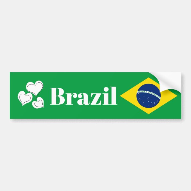 Pegatina Para Coche Bandera del país de Brasil (Frente)