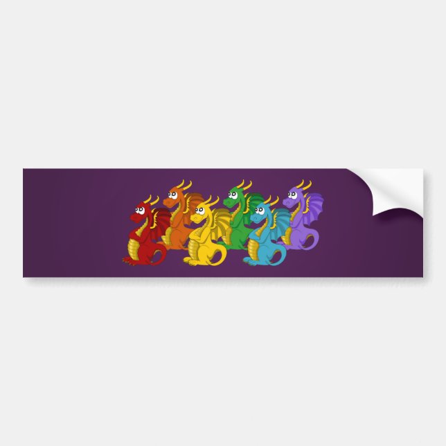 Pegatina Para Coche Bandera del personalizado de los dragones arcoiris (Frente)